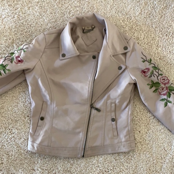 embroidered leather jacket - Picture 1 of 3